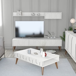 Hanah Home Lyon 3 Blanco y Nogal